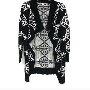 Timing black and white Aztec cardigan